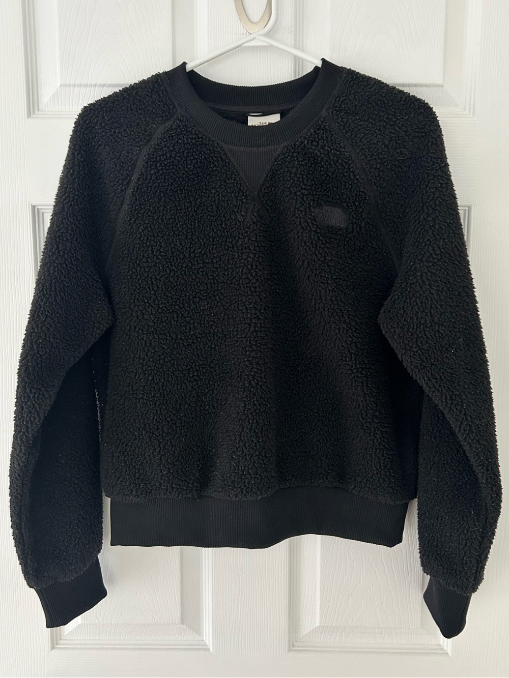 Woman’s Size Small - Black Sherpa Crewneck Sweater - Excellent Condition